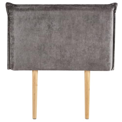IDIMEX Kopfteil DELMO mit Holzbeinen 90 cm in grau - Headboard mit Stoffbezug, Bettrückwand für Einzelbetten, modernes Kopfende