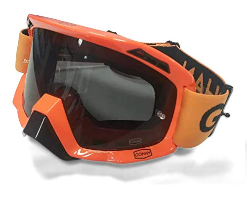 GOHAN ゴーグル レンズ バイク 原付き ジェット オフロード バイクゴーグル サバゲー モトクロス レース スキー スノボー アウトドア スポーツ 登山 柔軟 防塵防風 耐衝撃 広い視野 UVカット 曇り止め 滑り止め メガネ対応 サングラス ヘルメット対応 持ち歩き 収納便利 通勤用 清掃作業用 冬季運動 男女兼用
