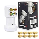 Premium X PXV-QS Quad LNB - 4-Fach LNC Kopf mit LTE-Filter - 4 Teilnehmer - SAT Digital DVB-S2 4K HD...