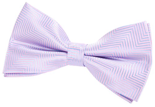 Retreez Pajarita hombre a rayas en espiguilla para, preanudada, 13 cm Azul claro y rosa Cover