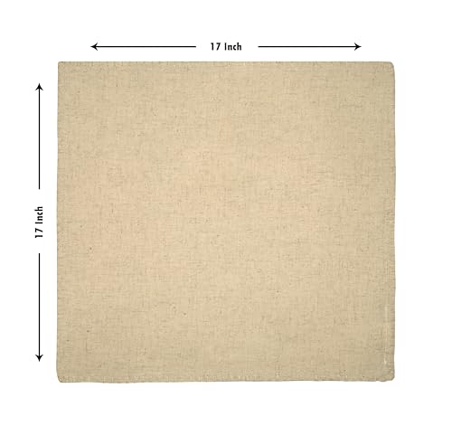 Servilletas de tela cuadradas beige 17x17 pulg set x6 miniatura 5