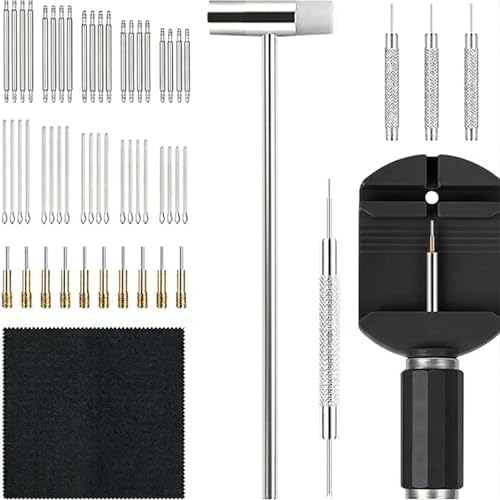Watch Link Removal Kit, Watch Repair Kit Repair Tools & Kits, Watch Band Adjustment Strap Pin Removal Tool Kit, Watch Chain Sizing Bracelet Adjuster Resizing Tool with Pins, Spring Bar Tool, Hammer image 4