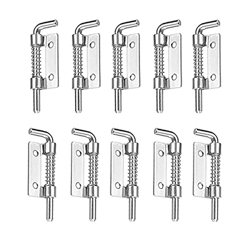 10pcs Pestillo con Muelle,Muelle para Puerta Cerrojos,Cerradura Puerta Corredera Pestillo,Se Utiliza para Puertas de Cobertizo, Puertas de Garaje,Armarios de Motor, Muebles