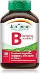Jamieson Complexe De Vitamine B Et Vitamine C 500 mg, Avec Folate Pour La Santé Cellulaire, Soutient La Production D'Énergie, Le Métabolisme, Et La Santé Immunitaire. Végétarien, Sans Gluten, 100 Comprimés, Fièrement Canadien