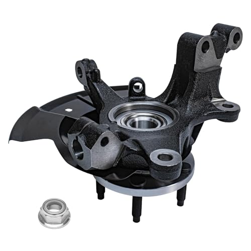 Image of Detroit Axle - Front Left Steering Knuckle CV Axle for 07-10 Ford Edge Lincoln MKX, Driver Side Steering Knuckle & Wheel Bearing Hub CV Axle 2007 2008 2009 2010 Replacement