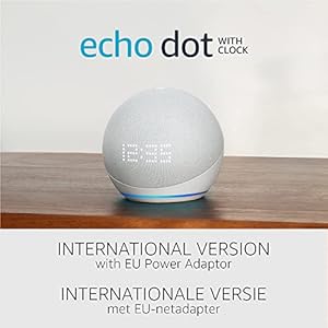 Geheel nieuwe Echo Dot (5e generatie, 2022-release) met klok | Internationale versie | Slimme luidspreker met klok en…