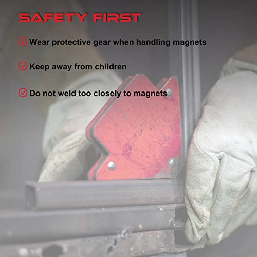 Abn Arrow Welding Magnet Fabrication Holder Set - 4Pk 25Lb Positioning Square Welding Table Magnet Clamps For 45, 90, 135 Degree Angles #TOP6