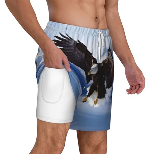 Short de bain pour homme à imprimé aigle pour la plage - 3