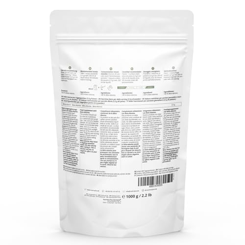 Nutri + Bêta Alanine 1 kg de poudre - végan pur hautement dosé et sans additif - 1000 g Pre Workout Booster - Beta Alanine Powder - idéal comme booster pré-entraînement – vue 5