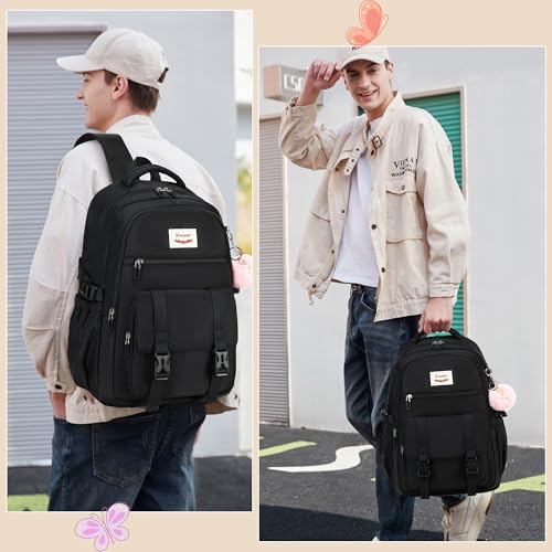 School Backpack for Teen Girls College Backpacks for Women Students Bookbag Large 15.6 Inch Laptop Bags Kids Kindergarten Elementary Middle School Bag Anti Theft Daypack Sport Travel Back Pack Black2