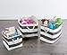 DII Durable Woven Striped Storage Bin Collapsible with Soft Rope Handles Reinforced with Metal Grommets, Large, 17x12x12