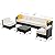 MCombo Patio Furniture Sets 7 Pieces Outdoor Wicker Sectional Sofa Set, PE Rattan Aluminum Frame Conversation Sets with Washable Cushion and Glass Table for Garden, and Backyard, 6080-7PC (White)