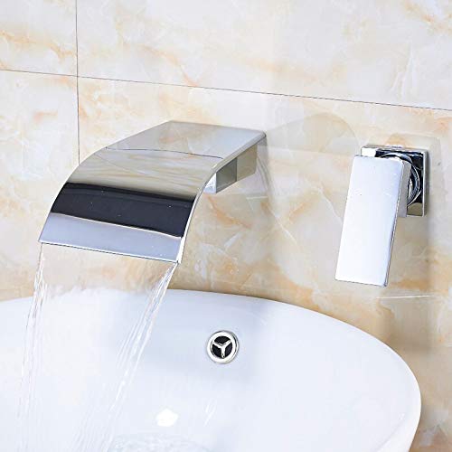 Robinet mural en laiton massif chrome cascade haut de gamme pour lavabo