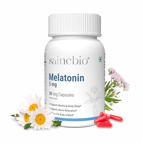 Melatonin 5mg Sleep Support Capsules | With Ashwagandha, L-Theanine, Valerian Root, Chamomile & Herb...