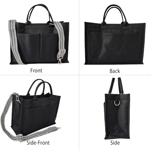 Image of Dyalsa Tote Bags for Women, Canvas Handbag Tote Purse Crossbody Bags with Zip Casual Shoulder Bags for Work and Travel
