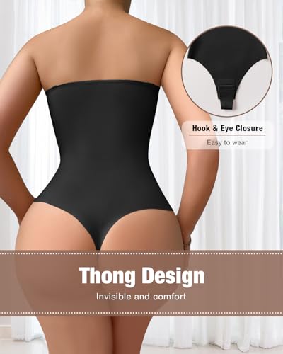 Image of Shapewear Bodysuit Tummy Control Strapless Bra Shapewear for Women Strapless Faja Body Shaper Thong Light Shapewear