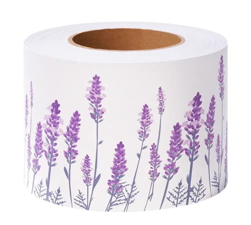 VisitRyl Bordüre selbstklebend Lavendel 10 cm x 500 cm zum Aufkleben für Wohnzimmer Küche Badezimmer Tapetenrahmen Abnehmbare Wasserdicht… – Ansicht 1