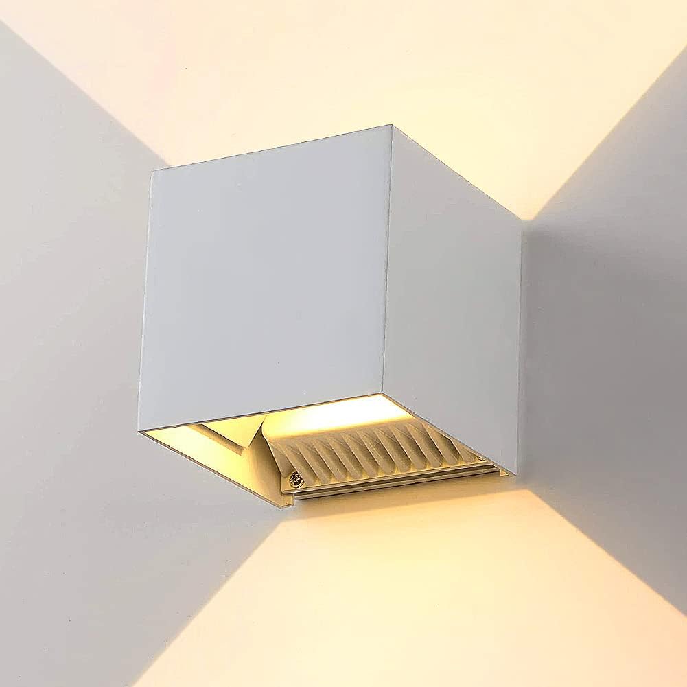 INHDBOXLED Exterior Wall Lamp,4.7" Adjustable Outdoor Porch Wall Mounted Lighting Fixtures,12W Warm Light 3000K 丨Aluminum Waterproof IP65