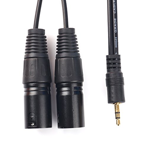 SiYear 3.5 mm (1/8Inch) Mini Jack Stereo TRS to Dual XLR 3 pin Male Plug Unbalanced Interconnect Cable,Y Splitter Patch Cable Cord (1.5M) - Thumbnail 5