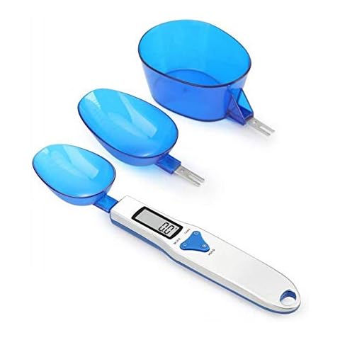 Kitchen Scale Spoon Gram Measuring Spoon, 500g/0.1g Blue Cute Digital Weight Scale Spoon Milligram Measuring Scoop Grams Electronic Measuring Cup for Portioning Tea, Flour, Spices, Medicine Cover
