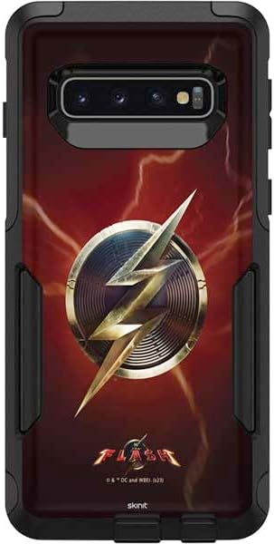 Skinit Decal Skin Compatible with OtterBox Commuter Galaxy S10 - Officially Licensed Warner Bros The Flash Movie: Logo Poster Design