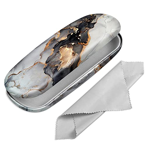 Image of FINTIE Hard Shell Eyeglasses Case, Portable Protective Glasses Cover Eyeglass Holder Box with Cleaning Cloth for Men Women