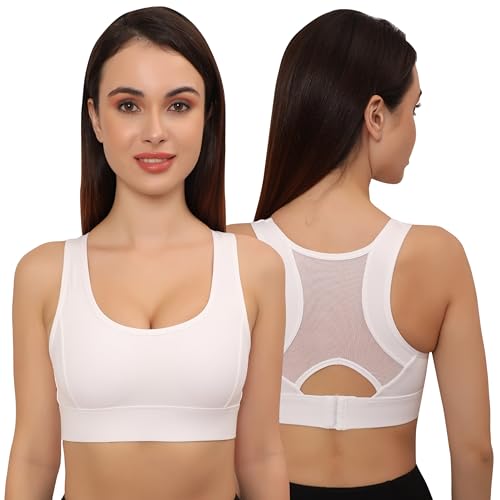 Image of GLAMORAS Nylon Spandex Active Sports Bra for Women | Full Coverage, Non-Wired, Seamless, Stretchable & Support Activewear for Women | Criss Cross Back Crop Tops for Gym, Yoga & Workout - Size: S - 2XL