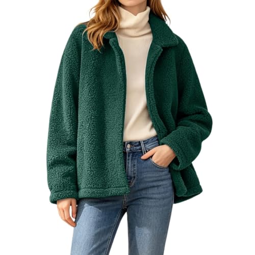 Womens Sherpa Jacket Oversized Lapel Sherpa Fleece Jacket Winter Coat - image 1