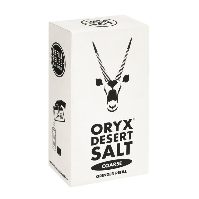 Coarse Refill Box - 8.8oz - Premium naturally organic Salt for durable refillable +20x Oryx Grinder - Desert Salt Grinder Refill - Alternative to Sea Salt, Himalayan & Rock Salt