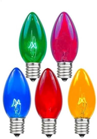 Novelty Lights 25 Pack C9 Twinkle Outdoor Christmas Replacement Bulbs
