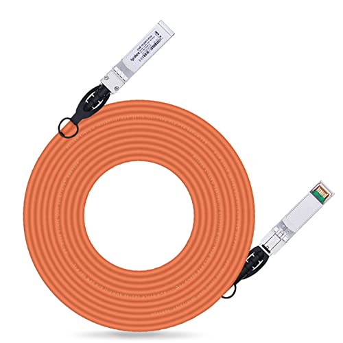 Image of ipolex Colored 10G SFP+ Twinax Cable, Direct Attach Copper(DAC) Passive Cable, 7m (22.97ft) in Orange, for Cisco SFP-H10GB-CU7M, Meraki, Ubiquiti, Mikrotik, Intel, Fortinet, Netgear and More