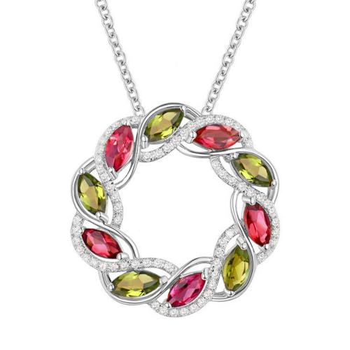 Gu Feng collar colgante marquesa Flor floreciente Piedra preciosa colorida