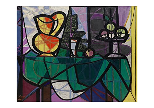 Pichet et bol de fruits Picasso affiche encadrée pour décorer un salon moderne