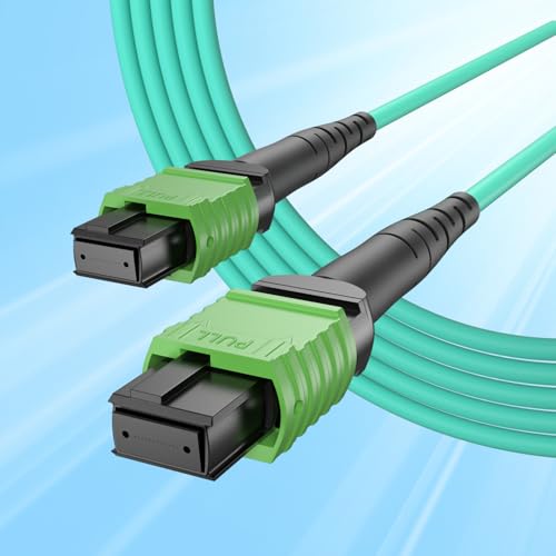 Image of 10Gtek MPO Cable, Compatible with NVDA MFP7E10-N005, OM4 MPO-12 APC (Female) to MPO-12 APC (Female) Multimode Fiber Cable, Type B LSZH, 5-Meter