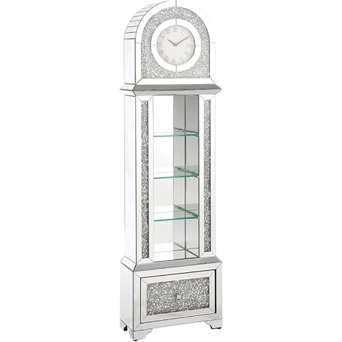 Acme Furniture Noralie Grandfather Clock With Led, Mirrored & Faux Diamonds #TOP1