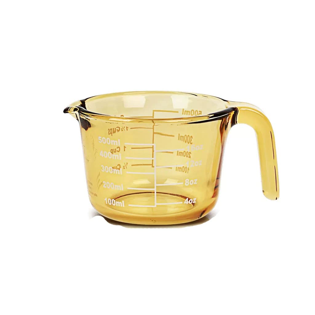Taza medidora de vidrio resistente a altas temperaturas con escala Grado alimenticio Hornear Calentamiento por microondas Desayuno doméstico Huevo batido Taza de leche ( Tamaño : 1000ML ) ( 500ML)