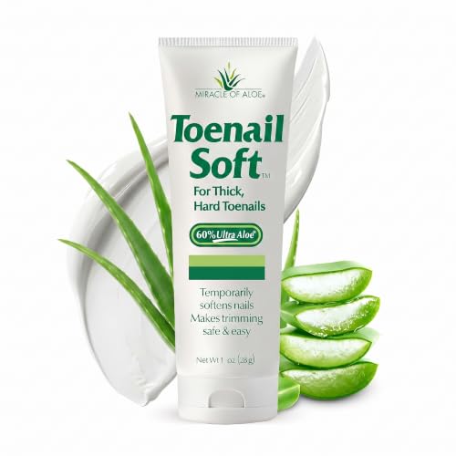 Toenail Softener for Thick Hard Toenails - Safe for Seniors & All Ages - Fast-Acting Toenail Softening Cream - Non Greasy Nail Cream Formulated with Natural Aloe Vera (1 Ounce Tube (Pack of 1))