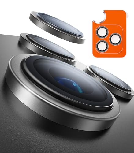 Image of TORRAS 3-Year Ultimate Durability for iPhone 17 Pro Max /17 Pro Camera Lens Protector-1:1 Invisible Fit & Ultra Clarity, Military-Grade 9H+ Aerospace Glass Anti-Scratch Easy Installation,Gray