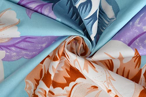 Image of Microfiber Fitzy Fitted 280 Tc Bedsheet King Size , Elastic Bedsheet , 72X78 + 12 In Drop ,With 2 Pillow Covers (Bluespringflower)