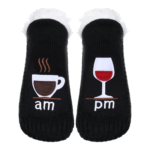 Image of ZYZX Cute Funny Slipper Socks for Women with Grips,Fuzzy Socks Indoor