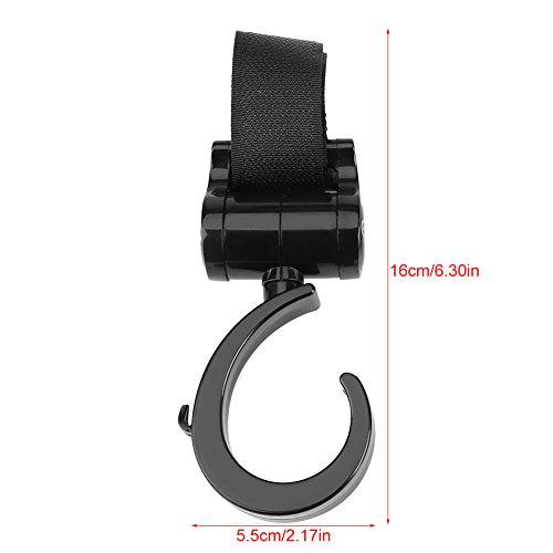 2 Ganci Per Passeggino A Rotazione 360° – Portaborse Universali In ABS Per Passeggini E Sedie A Rotelle - 5