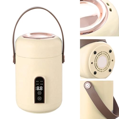 Mini Rice Cooker, Electric Stew Pot Easy To Clean Multifunction Insulated Portable Efficient Heating for Dorm for Home (Beige)