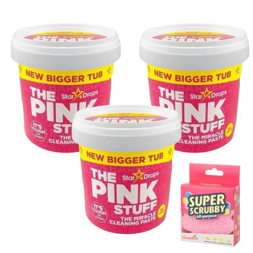 Pasta Limpiadora Milagrosa The Pink Stuff, 850g paquete de 3 + un estropajo
