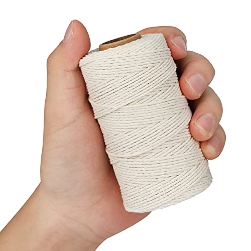 jijAcraft Cotton Butchers Twine, 328 Feet - 3Ply 2mm Thick Beige Twine for Meat, Sausages, Crafting & Home Decor