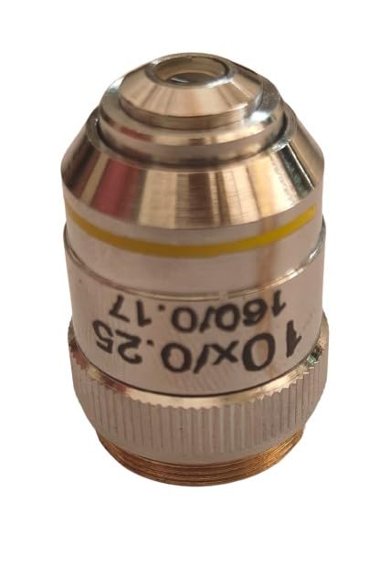 SBT 10x Microscope Brass Objective with Brass caps for School Collage Chemistry lab Laboratory Set of 1pcs