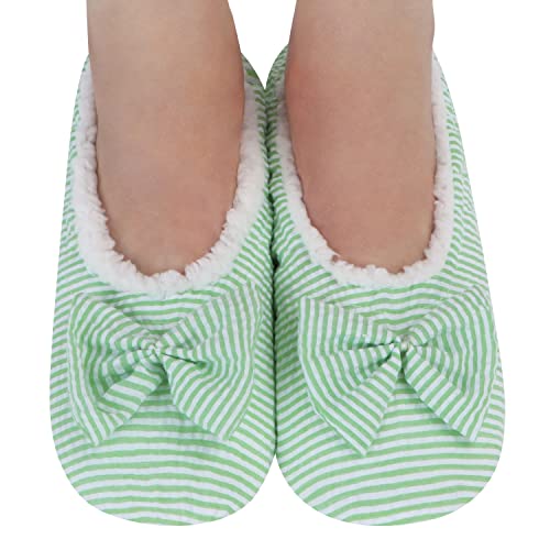 Image of Snoozies Ballerina Women Cute Slipper Socks Non Skid Sole and Soft Sherpa Lining