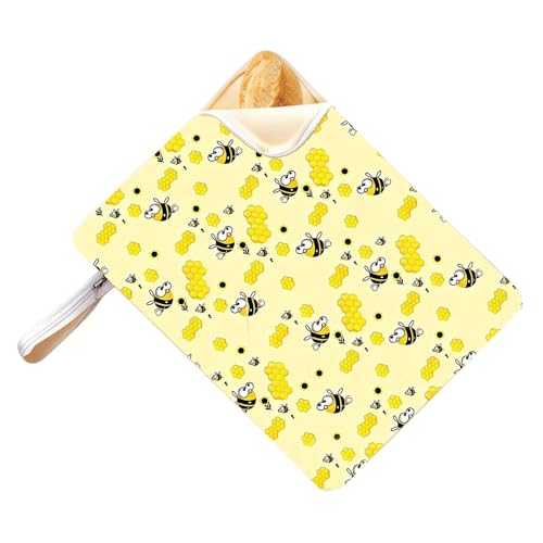 Generisch Bolsa de pan para pan casero | Bolsa portátil grande para alimentos – Cocina, cera de abejas, panadería, exterior, picnic, almuerzos para llevar, compras de alimentos y