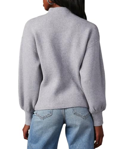 cordat Women's 2024 Turtleneck Balloon Sleeves Loose Chunky Knitted Pullover Sweaters3