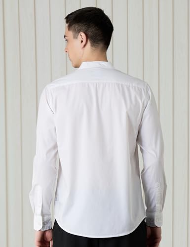 Image of Amazon Brand - Symbol Men's Cotton Shirt | Chinese Collar | Casual | Plain | Full Sleeve | Summer - Regular Fit (Available in Plus Sizes)