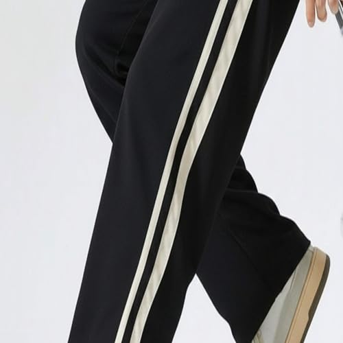Image of Men's Lycra Loose Fit Track Pants | 4-Way Stretchable Side Stripe Joggers | Comfort Casual Relaxed Lower for Gym, Sports & Streetwear |